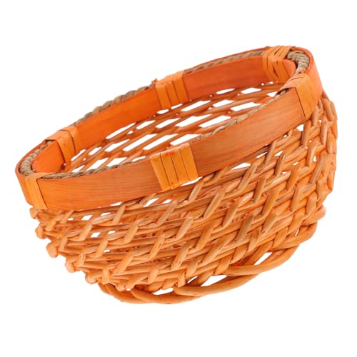 TOYANDONA Vintage Rattan Aufbewahrungskorb Klein Geflochtener Snack Brotkorb mit Natürlicher Optik und Hoher Strapazierfähigkeit für Haushalt Wohnzimmer und Küche von TOYANDONA
