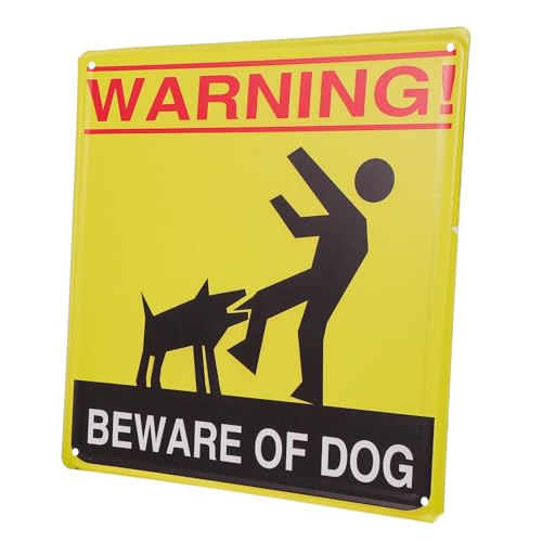 TOYANDONA Vintage Warnschild Vorsicht Hund aus Robustem Wetterfestes Gartenschild mit Lochbefestigung Leichtes Rostbeständiges Dekoschild für Garten Haustür von TOYANDONA