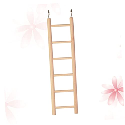 TOYANDONA Vogelleiter aus Naturholz mit Metallhaken Kauspielzeug und Klettertreppe für Papageien Wellensittiche und Käfig Suspendierbare Spielbrücke Intelligenz und Beschäftigung von TOYANDONA