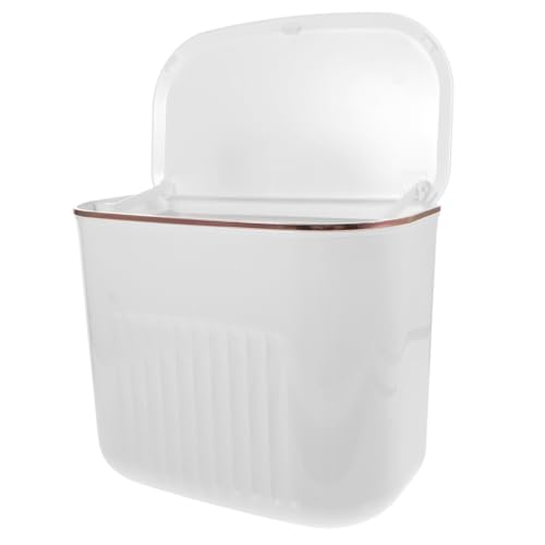 TOYANDONA Wandhängender Mülleimer mit Deckel für Küche und Bad Stabiler Platzsparend für Küchenschranktüren Dicke Weiß Kompakt Langlebig und Einfach zu Reinigen von TOYANDONA