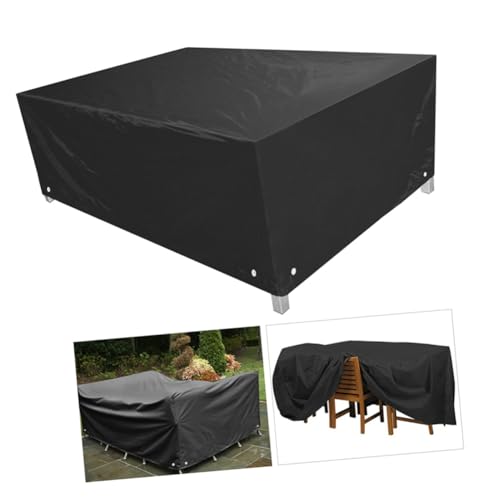 TOYANDONA Wasserdichte Gartenmöbel Schutzhülle aus Polyester PVC mit Ösen und Nylonkordel für Tisch und Stühle Wetterfest Strapazierfähig Winddicht Outdoor Möbelabdeckung von TOYANDONA