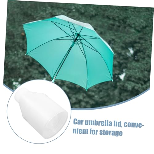 TOYANDONA Wasserdichte Regenschirmhülle für Stockschirme mit Tropfschutz Verstärkte Kunststoffhülle Großer Schutz für Auto und Reisen Kompakt und Wiederverwendbar Weiß von TOYANDONA