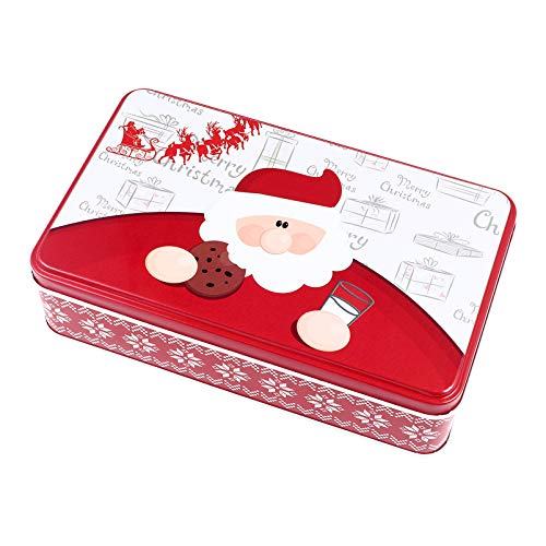 TOYANDONA Weihnachten Keksdose Metall Quadratische Plätzchendose Weihnachtsmann Geschenkdose Teedose Blechdose Süßigkeit Box für Weihnachten Neujahr Party Favor Kinder Gastgeschenke von TOYANDONA