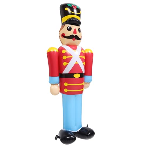TOYANDONA Weihnachtliche Aufblasbare Soldatenfigur Nutcracker Robustem PVC Detailreiche Gartendeko für Außenbereich Leichte Tragbare Festtagsdekoration für Fenster und Party von TOYANDONA