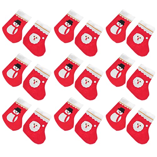 TOYANDONA Weihnachtsstrumpf Mini Geschenktüte Kamin Nikolaussocken Nikolausstiefel Weihnachten Strumpf Beutel Hängende Strümpfe Weihnachtssocke zum Befüllen Aufhängen für Weihnachtsdeko 24 Stück von TOYANDONA