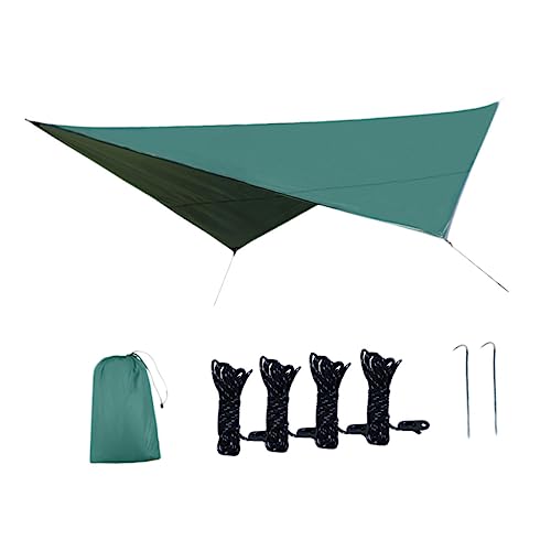 TOYANDONA Windschutz -Sonnenschirme Markise Campingplane Abdeckung Sun Shade Segel im Freien im Freien Strand Tuch Zelt Hängematte Markise Unterstand Outdoor-Schutzdach Green von TOYANDONA