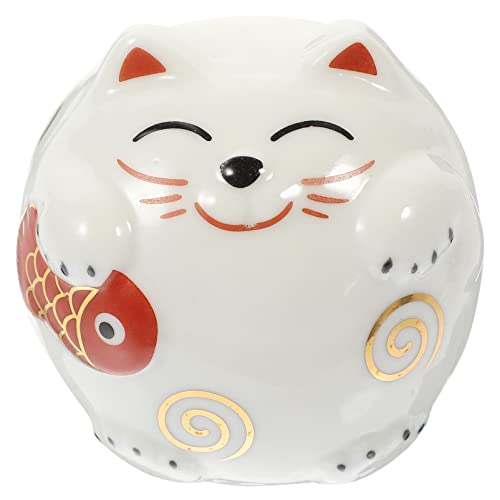 TOYANDONA Winkekatz Spardose Sparschwein Keramik Glückliche Katze Münzdose Spartopf Keramik Maneki Neko Figur Statue Figur Ornament Piggy Bank Sparbüchse Tischdeko für Geburtstag Geschenk von TOYANDONA