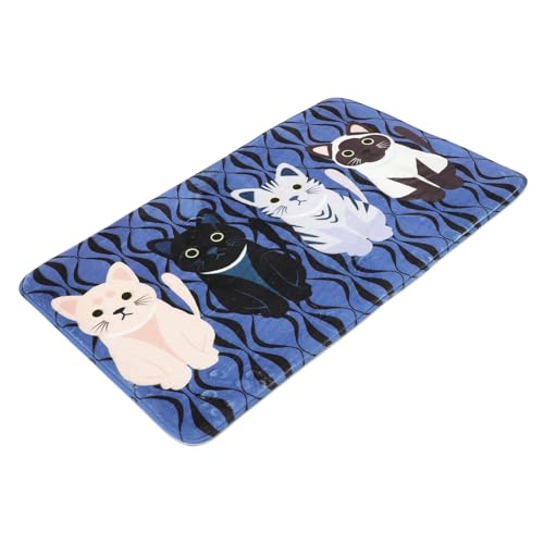 TOYANDONA rutschfeste Cartoon Katzen Fußmatte Dicke Waschbare Badematte Anti rutsch Türmatte für Badezimmer Schlafzimmer Küche Dekorativer Teppich mit Niedlichem Zufällige Farbe von TOYANDONA
