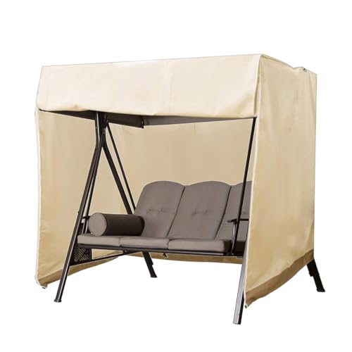 TOYANDONA wasserdichte Outdoor Hängesessel Schutzhülle Leichter Gartenstuhl Schutzbezug in Beige kaffeefarben Praktische Abdeckung für Schaukelstuhl und Gartensitz Einfach zu Reinigen von TOYANDONA