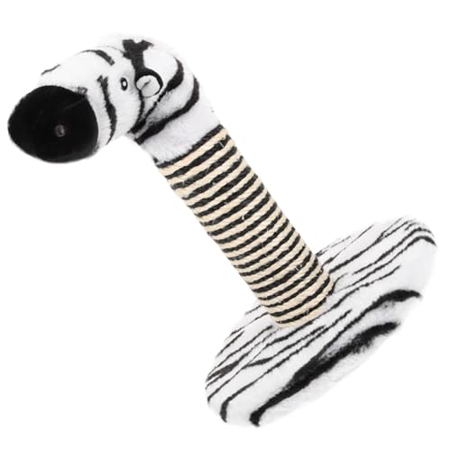 Zebra Katzenkratzbaum Dekorativer Kratzbaum für Kätzchen Stabiler und Sicherer Kratzpfosten mit Flacher Basis für Tägliche Nutzung von TOYANDONA