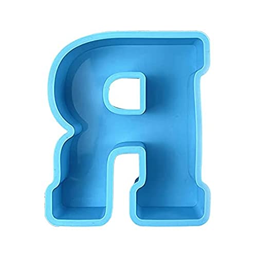 TOYHEART 1 Stück Silikon-Buchstaben-Formen, Alphabet-Form, Alphabet-Form Große Größe Nicht Leicht Zu Brechen Silikon-Buchstabe A Bis Z 3D-Form-Dekoration Für Partydekoration R von TOYHEART