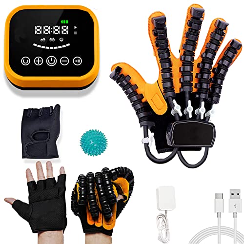 TOYIFEI Rehabilitation Training Gloves, Für Fingertraining, Roboterhandschuhe Für Die Rehabilitation, Reha Roboter Handschuhe(Size:XL-Links,Color:Orange) von TOYIFEI