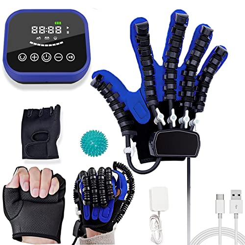 TOYIFEI Rehabilitation Training Gloves, Für Fingertraining, Roboterhandschuhe Für Die Rehabilitation, Reha Roboter Handschuhe(Size:XL-Rechts,Color:Blau) von TOYIFEI