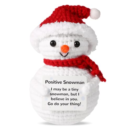 Positiver Schneemann, Positives Weihnachten Häkeln Gehäkelter Schneemann Emotionale Unterstützung Häkeln Gehäkelte Weihnachtsdeko für Winterdekoration Ermutigungsgeschenk von TOYMIS