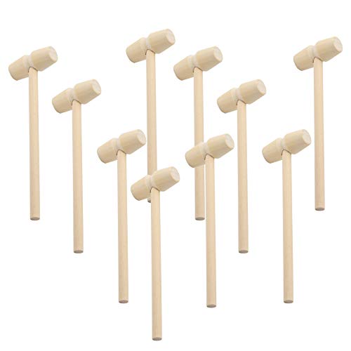 TOYMIS 10 Stück Mini Holz Hammer Krabben Hummer Schlägel Stampfen Meeresfrüchte Shell Crack Hammer Kunsthandwerk Zubehör von TOYMIS