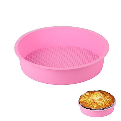 TOYMIS Käsekuchen Pfannenschutz, Silikon Käsekuchen Pfannen Wasserbad Schutz für 23/24cm Runde Springform Kuchenformen Schutz Springform Zubehör (Rosa) von TOYMIS