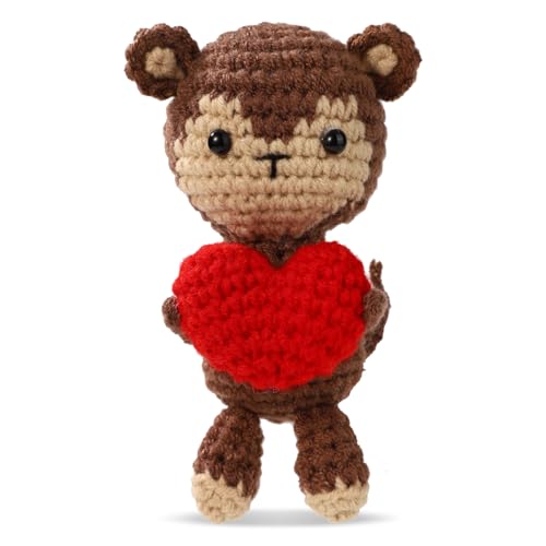 TOYMIS Positiver AFFE Gehäkelt mit Rotem Herz, Emotionale Unterstützung Häkeln Positives Tier für Paare Beste Freunde Geschenk Zuhause Büro Auto-Armaturenbrett Dekoration TOYMIS Positiver AFFE Gehäkelt mit Rotem Herz, Emotionale Unterstützung Häkeln Positives Tier für Paare Beste Freunde Geschenk Zuhause Büro Auto-Armaturenbrett Dekoration von TOYMIS