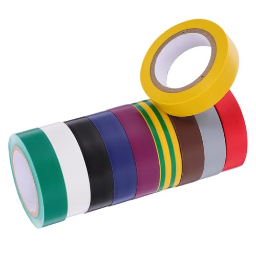 TOYZFRIENDY 10 Rollen Isolierband Elektriker PVC Klebeband Breit Elektrisches Isolierklebeband Vielseitig für Kabel Isolierung Auto Verdrahtung TOYZFRIENDY 10 Rollen Isolierband Elektriker PVC Klebeband Breit Elektrisches Isolierklebeband Vielseitig für Kabel Isolierung Auto Verdrahtung von TOYZFRIENDY
