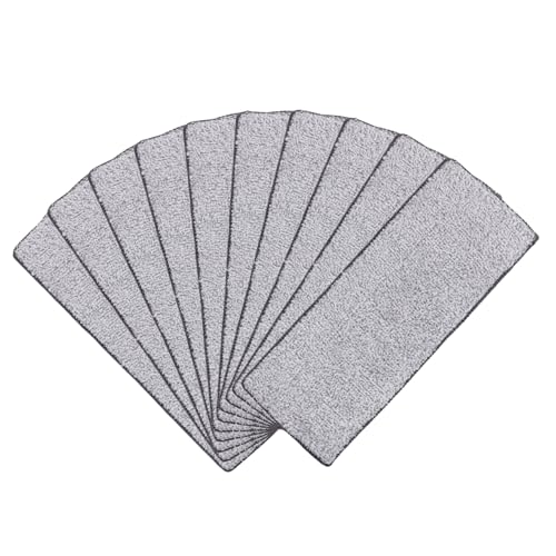 TOYZFRIENDY 10 Stück Mikrofaser Wischmopp Bezug Teiliges Set Wiederverwendbare Ersatzmop Pads für Fliesen und Betonböden Hohe Saugfähigkeit und Einfache Installation von TOYZFRIENDY