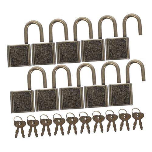 TOYZFRIENDY 10 Stück Mini Vorhängeschloss Teiliges Schlüssel Schloss aus Zinklegierung für Koffer Schränke Tagebücher und Schmuckschatullen Robuste und Zuverlässige TOYZFRIENDY 10 Stück Mini Vorhängeschloss Teiliges Schlüssel Schloss aus Zinklegierung für Koffer Schränke Tagebücher und Schmuckschatullen Robuste und Zuverlässige von TOYZFRIENDY