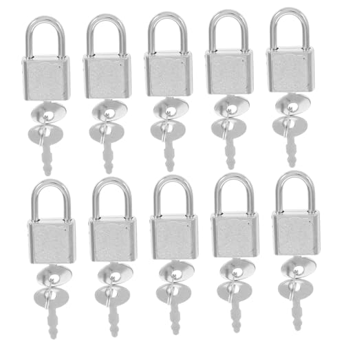 TOYZFRIENDY 10 Stück Mini Vorhängeschloss aus Robuste Zinklegierung Sicherheitsschlösser für Schränke Koffer Tagebücher und Elegantes Design für Vielseitige Anwendungen Silber TOYZFRIENDY 10 Stück Mini Vorhängeschloss aus Robuste Zinklegierung Sicherheitsschlösser für Schränke Koffer Tagebücher und Elegantes Design für Vielseitige Anwendungen Silber von TOYZFRIENDY