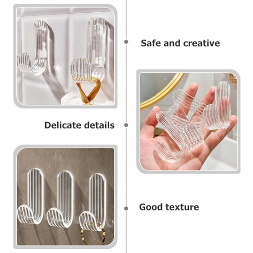 TOYZFRIENDY 10 Stück Selbstklebende Wandhaken Transparent Starke Haftung Kratzfreier Acrylklebehaken Vielseitig für Bad Küche Tür ohne Bohren Platzsparend und Einfach zu Montieren von TOYZFRIENDY