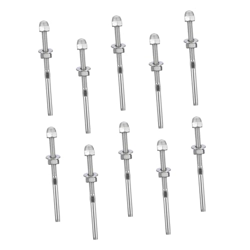 TOYZFRIENDY 10 Stück Teiliges Edelstahl Seilspanner Endkappen für Geländersysteme Korrosionsbeständig Rostfrei Einfache Montage für Treppen Garten und Balkon Swage Fitting Kabelspannungssystem TOYZFRIENDY 10 Stück Teiliges Edelstahl Seilspanner Endkappen für Geländersysteme Korrosionsbeständig Rostfrei Einfache Montage für Treppen Garten und Balkon Swage Fitting Kabelspannungssystem von TOYZFRIENDY