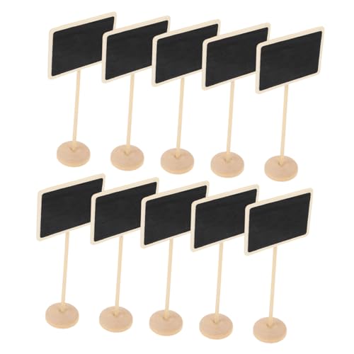 TOYZFRIENDY 10 Stück Teiliges Mini Kreidetafel aus Holz Wiederverwendbare Rechteckige Schiefertafeln für Weihnachtsdeko Pflanzenbeschriftung Party und Tischdekoration für Botschaften und von TOYZFRIENDY