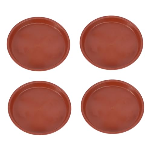 TOYZFRIENDY 10 Stück Teiliges Runde Pflanzuntersetzer aus Robustem Kunststoff Hitzebeständig und rutschfest Rote Tropfschalen für Blumentöpfe und Sukkulenten Optimaler Schutz für Balkon Garten von TOYZFRIENDY