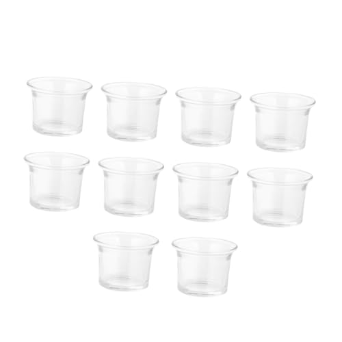 TOYZFRIENDY 10 Stück Teiliges Transparente Glas Teelichthalter Dickwandige Votivkerzenhalter Glatte Oberfläche ohne Blasen Hitzebeständig für Hochzeit Geburtstag und Festliche Tischdekoration von TOYZFRIENDY
