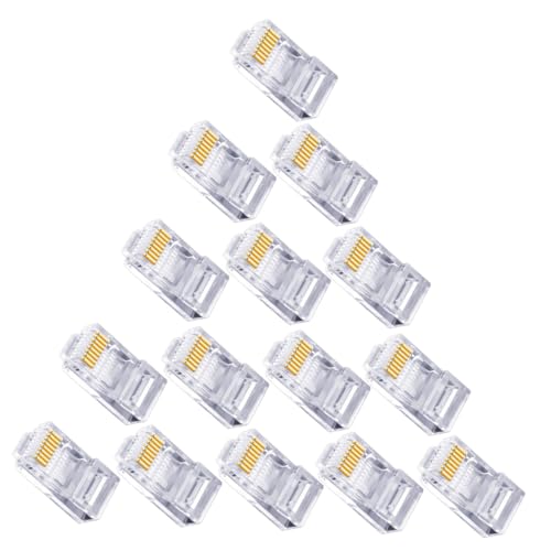 TOYZFRIENDY 100 Stück Cata Netzwerkstecker Pass through Ethernet Plug aus Transparentem PC material Kompakt Robust mit Verstärkter Klemmzunge Kompatibel für Router PC Laptop Smart von TOYZFRIENDY