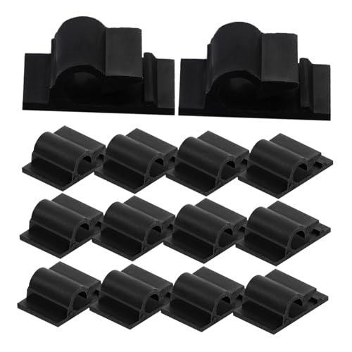TOYZFRIENDY 100 Stück Kabelclips Selbstklebend Kabelhalter Schwarz Kabel Organizer für Heimgebrauch Kabel Ordnung ohne Bohren Langlebig und Einfach zu Entfernen von TOYZFRIENDY