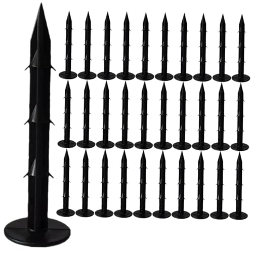 TOYZFRIENDY 100 Stück Schwarze Kunststoff Erdanker Garten Bodenhaken Spitze Rasennägel für Unkrautvlies Sonnenschutznetz Zeltbefestigung und Landschaftsschutz Vielseitige Gartenbefestigung von TOYZFRIENDY