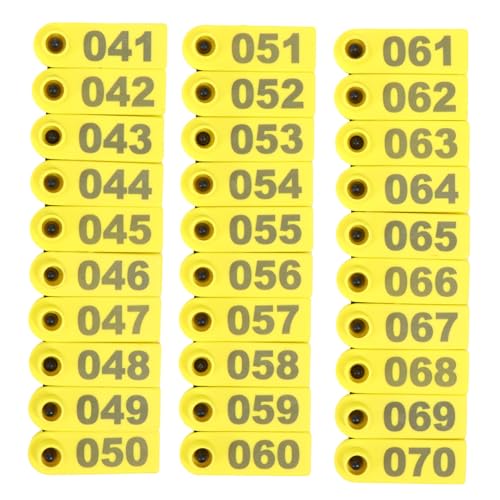 TOYZFRIENDY 100 Stück Teiliges Nummerierte Ohrmarken für Vieh Langlebige Tier identifikationsetiketten mit Klaren Zahlen Geeignet für Rinder Kühe Schafe und Ziegen Leicht und von TOYZFRIENDY