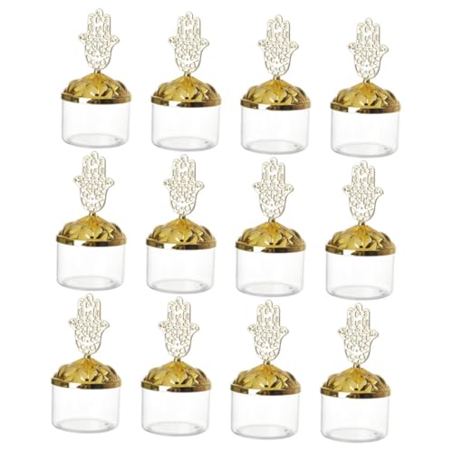 TOYZFRIENDY 12 Stück Teiliges Transparente Candy Boxes mit Deckel Festliche Süße Aufbewahrungsboxen für Hochzeit Shower Weihnachten Praktische Kunststoffbehälter für Süßigkeiten und Snacks von TOYZFRIENDY