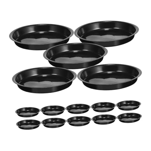 TOYZFRIENDY 16 Stück Teiliges Pflanzuntersetzer Stabilem Kunststoff Runde Pflanztopf Auffangschalen Langlebig und Wiederverwendbar für Garten und Bonsai Schwarz Robuste Pflanzschalen von TOYZFRIENDY