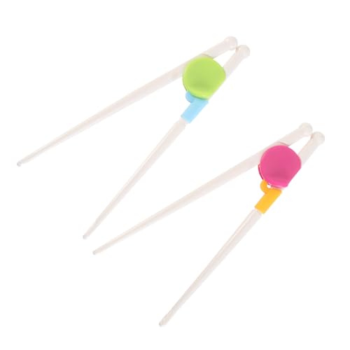 TOYZFRIENDY 2 Paare Lernstäbchen Set mit Verstellbarer Trainingsbrücke für Rechts und Wiederverwendbare Essstäbchen mit Breiter Spitze Kratzfest Spülmaschinengeeignet für Anfänger und von TOYZFRIENDY