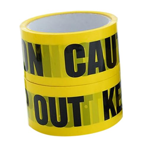 TOYZFRIENDY 2 Rollen Wetterfestes Warnband Je Gelb Schwarz Caution Tape Absperrband für Baustellen Gefahrenbereiche Party Dekoration Sicherheitsband Langlebig Sichtbar von TOYZFRIENDY