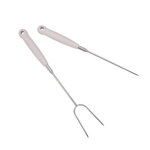 TOYZFRIENDY 2 STÜCK Teiliges Ausziehbare Edelstahl Grillgabeln mit Einzel Doppelspieß Flexibel Rostfrei für Outdoor Camping BBQ Vielseitig für Fleisch Gemüse und Obst Leicht Transportierbar von TOYZFRIENDY