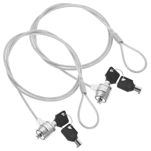 TOYZFRIENDY 2 Sätze Laptop kabelschloss mit Schlüssel Stahlseil Kompatibel Drehbar Robustes Diebstahlschutz Schloss für Notebooks und Tablets Tragbar und Schnittfest von TOYZFRIENDY