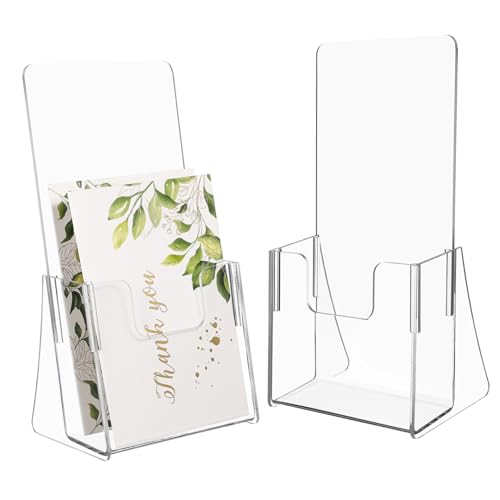 TOYZFRIENDY 2 Stk. Prospektständer Transparent Pamphlet Display Ständer Robust Klar Din Broschürenhalter für Büro Restaurant mit Einfachem Aufbau und Stilvollem Design von TOYZFRIENDY