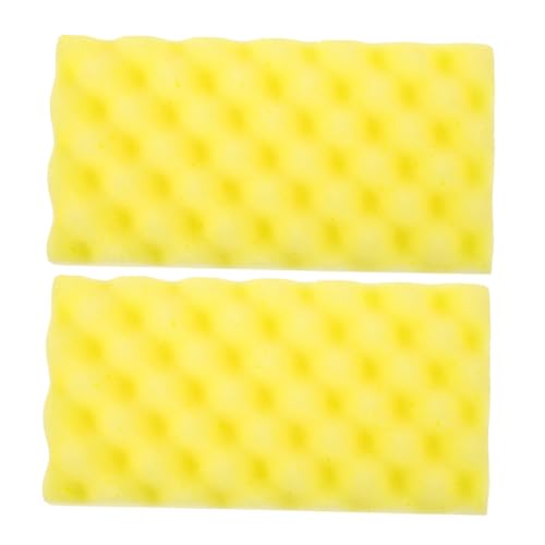 TOYZFRIENDY 2 Stück Autowaschschwamm Wellenstruktur Kratzfreier Car Detailing Schwamm Langlebig Vielseitig für Waschen und Wachsen Gelb zur Fahrzeugpflege und Glanzverstärkung von TOYZFRIENDY
