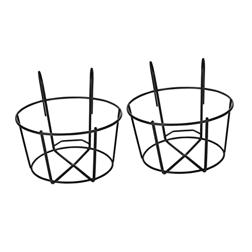 TOYZFRIENDY 2 Stück Blumenampel Halter Eisen Hängender Blumentopf Ständer für Balkon Geländer und Garten Mittleres Design für Kreative Pflanzenpräsentation von TOYZFRIENDY