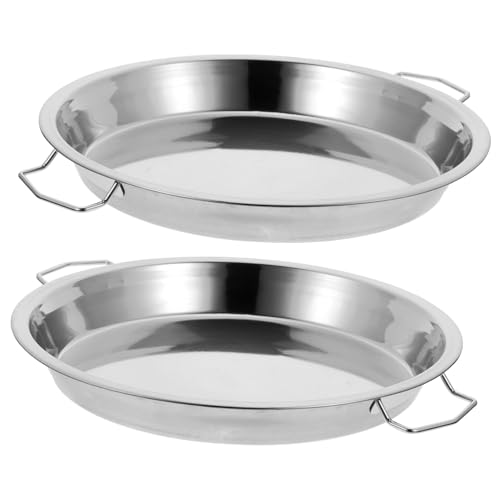 TOYZFRIENDY 2 Stück Edelstahl Doppelgriff Dampfteller Hitzebeständig Vielseitig für Picknick Buffet Party Serviertablett für Fisch Gemüse Tamale Kompakt Einfach zu Transportieren und Lagern von TOYZFRIENDY