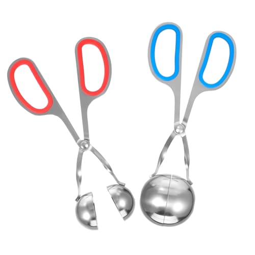 TOYZFRIENDY 2 Stück Edelstahl Fleischballzange Antihaft Fleischerformer Hitzebeständig Ergonomisch für Fleischbällchen Kuchenpop Eisportionierer Küche von TOYZFRIENDY