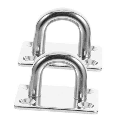 TOYZFRIENDY 2 Stück Edelstahl Haken Schwerlast Pad Eye Platte Deckenhaken Für Boot Montage Sicherheitsschlaufe Vielseitig Belastbar von TOYZFRIENDY