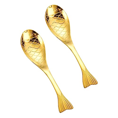 TOYZFRIENDY 2 Stück Edelstahl Kaffeelöffel Goldfarben Klein Kreative Fischform Rührlöffel Rostfrei Ergonomisch Geformt Wiederverwendbar Leicht Zu Reinigen Für Kaffee Tee Dessert Küche TOYZFRIENDY 2 Stück Edelstahl Kaffeelöffel Goldfarben Klein Kreative Fischform Rührlöffel Rostfrei Ergonomisch Geformt Wiederverwendbar Leicht Zu Reinigen Für Kaffee Tee Dessert Küche von TOYZFRIENDY