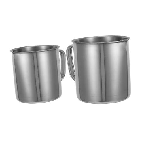 TOYZFRIENDY 2 Stück Edelstahl Messbecher mit Klaren Skalen Präzise Flüssigkeitsmessung Robustes Material Vielseitig Einsetzbar für Labor Medizin Kosmetik von TOYZFRIENDY