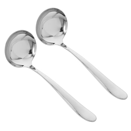 TOYZFRIENDY 2 Stück Edelstahl Suppenkelle Kleine Soßenkelle mit Langem Griff Ergonomisch Spülmaschinenfest Vielseitig für Suppen Saucen Eintöpfe in Küche Restaurant von TOYZFRIENDY