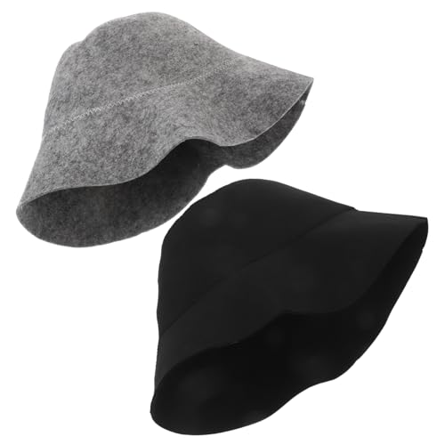 TOYZFRIENDY 2 Stück Faltbare Filz Sauna Kappe für Damen und Herren Haarschutz für Dampfbad Sauna und Spa Schnelltrocknendes Material für Reisen und Zuhause von TOYZFRIENDY